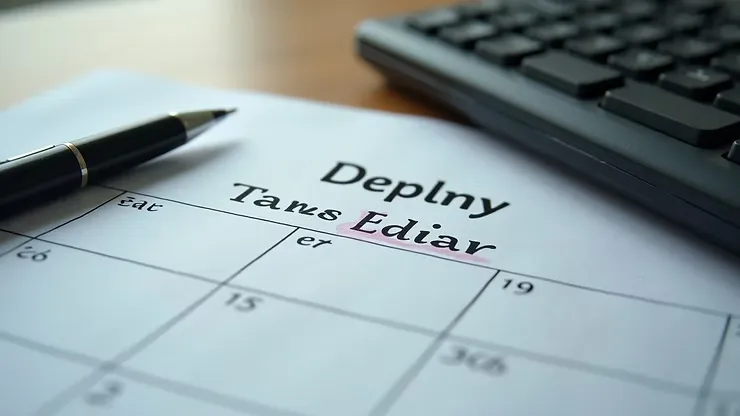 Agenda met gemarkeerde belastingdeadline